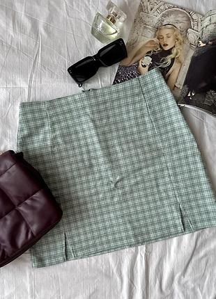 Зелена спідниця в клітинку від c&a