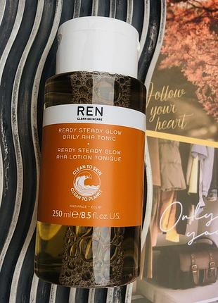 ✔️оригінал тонік для обличчя з ана кислотами ren clean skincare tonic ready steady glow daily aha