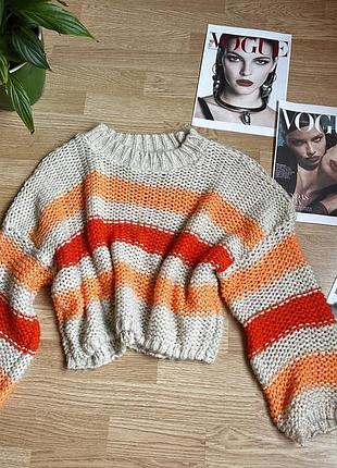 Свитер крупная вязка широкий рукав оверсайз