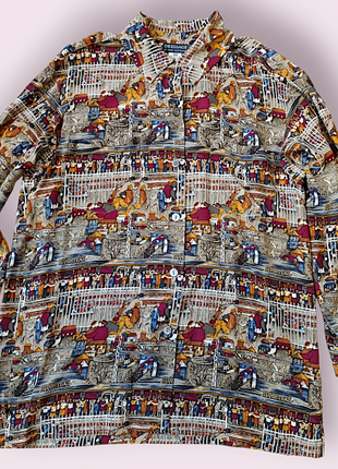 Шелковая женская рубашка paul costelloe x versace pure silk/из шелка/винтаж/vintage/оригинальная/люкс