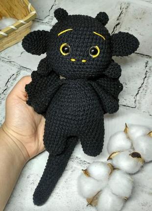 Игрушка вязаная амигуруми дракончик беззубик ночная фурия hand made 15 см