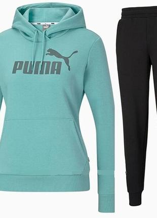 puma Костюм женский спортивный костюм на флисе худи и штаны бирюзовый