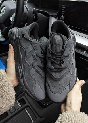 Чоловічі кросівки adidas ozweego темно-сірі🔥