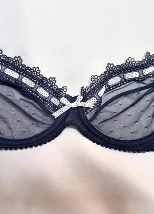 Бюстгальтер темно-синий сеточка