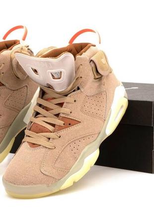 Кросівки nike air jordan 6 retro travis scott