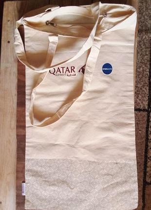 Еко-сумка шопер довга (55*31) см на 2-х замочках нова міцна торба сумка велика бежева