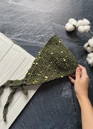 Бонеты с пайетками, чепчики с пайетками, платки с пайетками