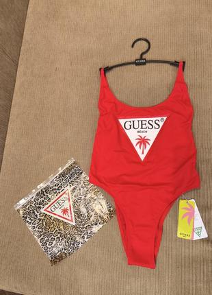Яркий красный купальник guess(оригинал)