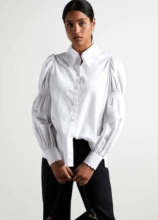 Ted baker бавовняна сорочка з мереживним декором /11469/