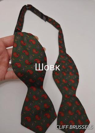 Брендовый шелковый галстук-бабочка принт пейсли 1+1=3🎁на все❗