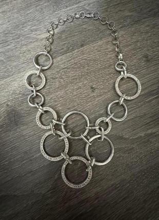 Колье из алюминия с стразами