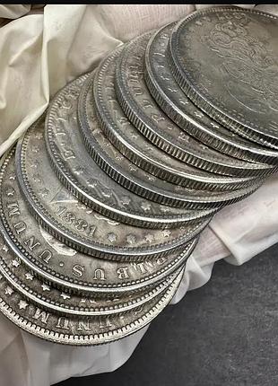 Набір  сувенірних монет  долари  сша  1878 - 1887 ( 10 шт.)