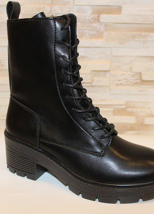 Ботинки женские черные демисезонные д836