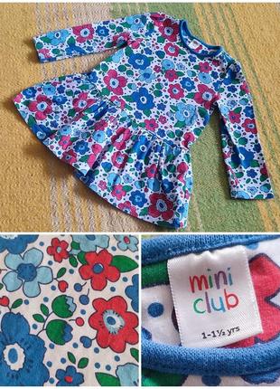 Платье трикотаж цветочное 80-86 12-18 мес 1-1.5 года