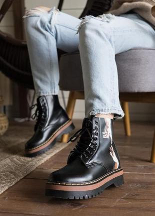 Dr.martens jadon black/brown🆕 шикарні черевики доктор мартінс 🆕 купити накладений платіж