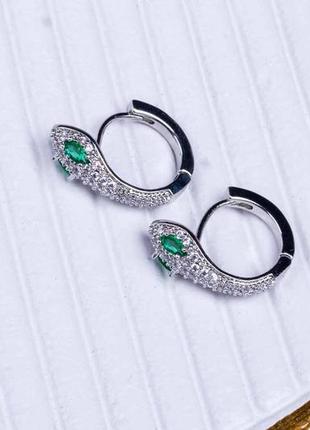 Жіночі сережки у формі зміі, сріблясті сережки