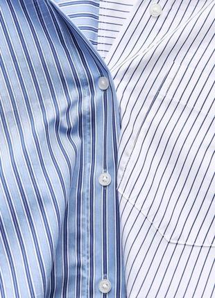 Поплиновая рубашка оверсайз с контрастными полосками4 фото