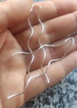 Серьги протяжки серебро 925