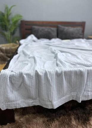 Покрывало косичка цвет попильный