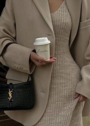 Трендовый шерстяной пиджак жакет беж