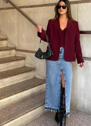 Красивий піджак кольору вина  zara