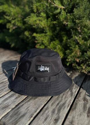 Панама stussy чорна / бежева