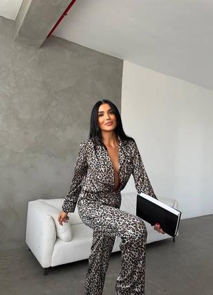 Женская пижама леопардовый прин