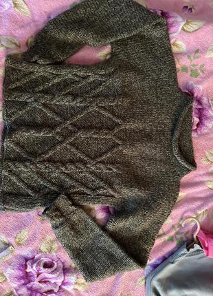 Оверсайз вязанный свитер, ручная вязка , теплый свитер