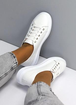 Белые кожаные кеды 🌿18500