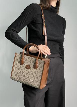 Сумка guc*і ophidia leather-trimmed monogrammed