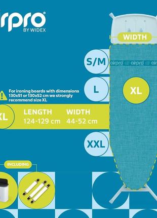Чехол для гладильной доски airpro by widex 6 слоев для парового утюга запатентованная...