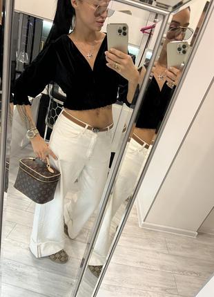 Преміальна оксамитова кофта бархат топ зі зборками воланами