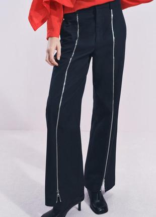Прямі штани zara collection із блискавками