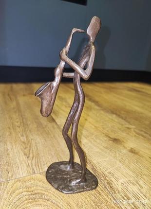 Статуэтка саксофониста, скульптура в стиле ар-деко метал