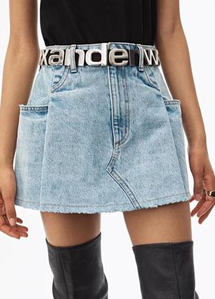 Ремень пояс кожаный с объемными буквами alexander wang
