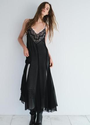 Сукня-сліп zara collection із мереживом