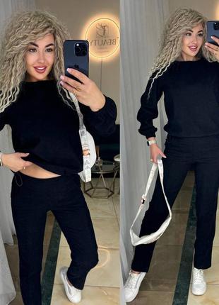 Женский брючный костюм вельвет прогулочный повседневны вельветовый