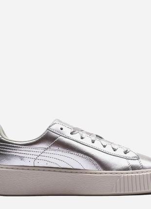 Кроссовки детские оригинальные puma basket platform silver 366031 02 размер (35 1/2) 22см2 фото