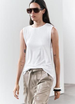 Новый топ из смесового льна с запáхом сзади