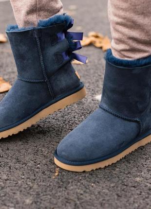 Ugg biley bow ii boot blue🆕 шикарні жіночі уггі 🆕 купити накладений платіж