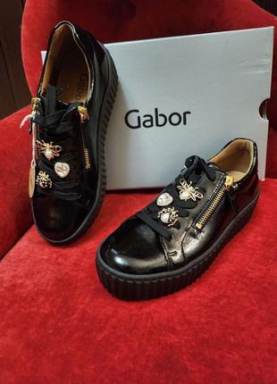 Снiкерси gabor натуральна лакована кожа 37р-24см оригiнал!