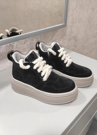 Женские ботинки, демисезонные, замша