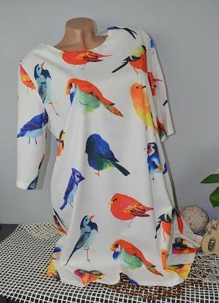 М h&amp;m фирменное элегантное нарядное женское платье птицы