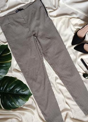 ✨ стильні брюки у дрібну клітинку zara л/48 ✨