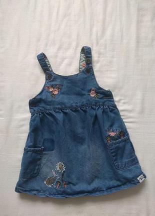 Сарафан джинсовый на девочку mantaray 9-12 месяцев