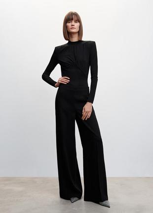 Ідеальні чорні брюки штани палаццо широкі рівні прямі mango