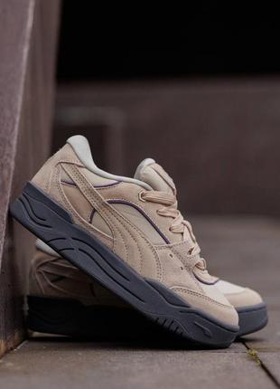 Замшевые кроссовки puma 180 beige black