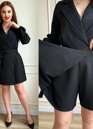 Комбінезон с запахом імітація сукні короткий діловий стиль s m l xl xxl