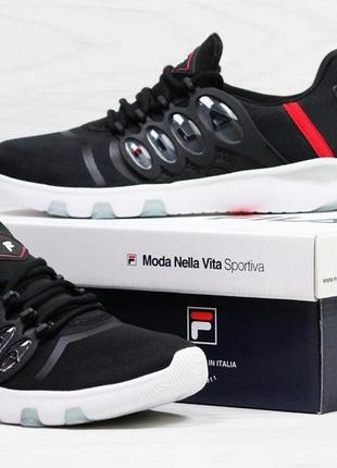 Кроссовки fila (черно/красные)