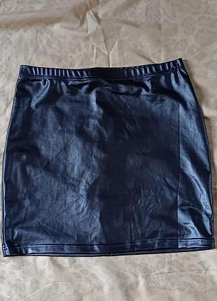 Мини юбка с напылением под кожу